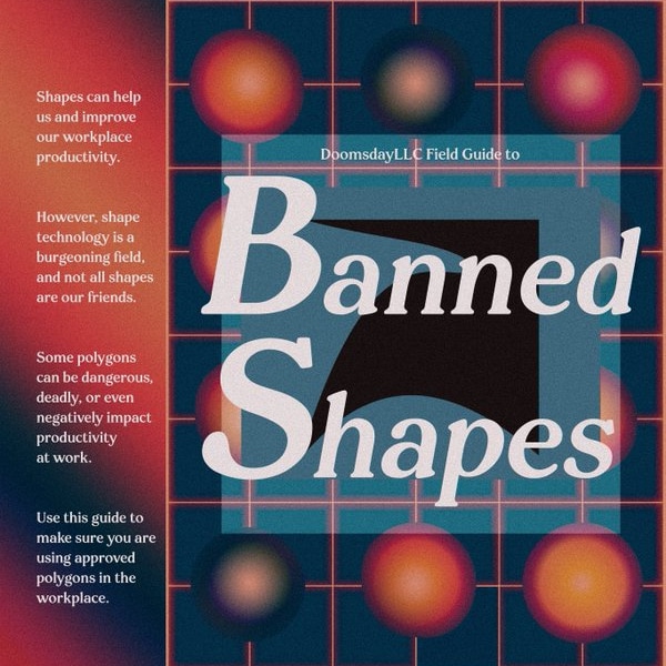 Retro Aesthetic Poster - Field Guide to Banned Shapes - 12" by 18"