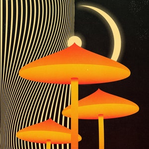 We Appreciate the Feedback 12x18 Retro Groovy Psychedelic Mushroom Style Poster