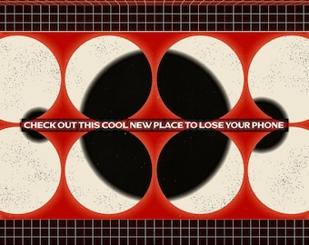Check Out This Cool Place to Lose Your Phone - Retro Scifi Space Travel Print