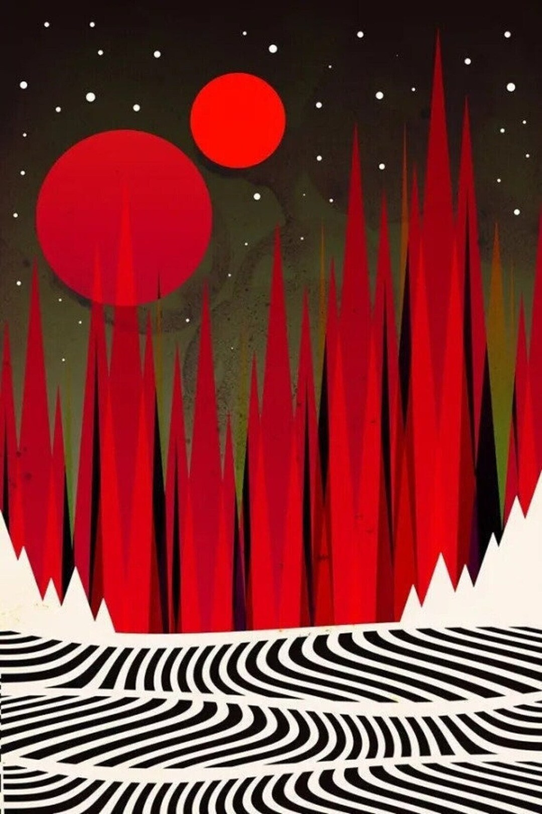 Scenic Elsewhere - Retro Psychedelic Scifi Landscape - Etsy