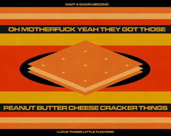 Póster retro minimalista y original de galletas de mantequilla de cacahuete - Impresión satinada de 30 x 45 cm