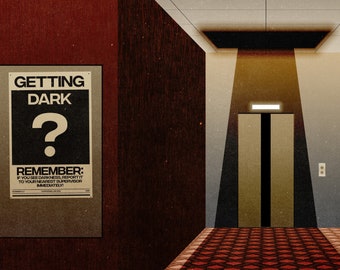Getting Dark? Retro Scifi Liminal Space Poster