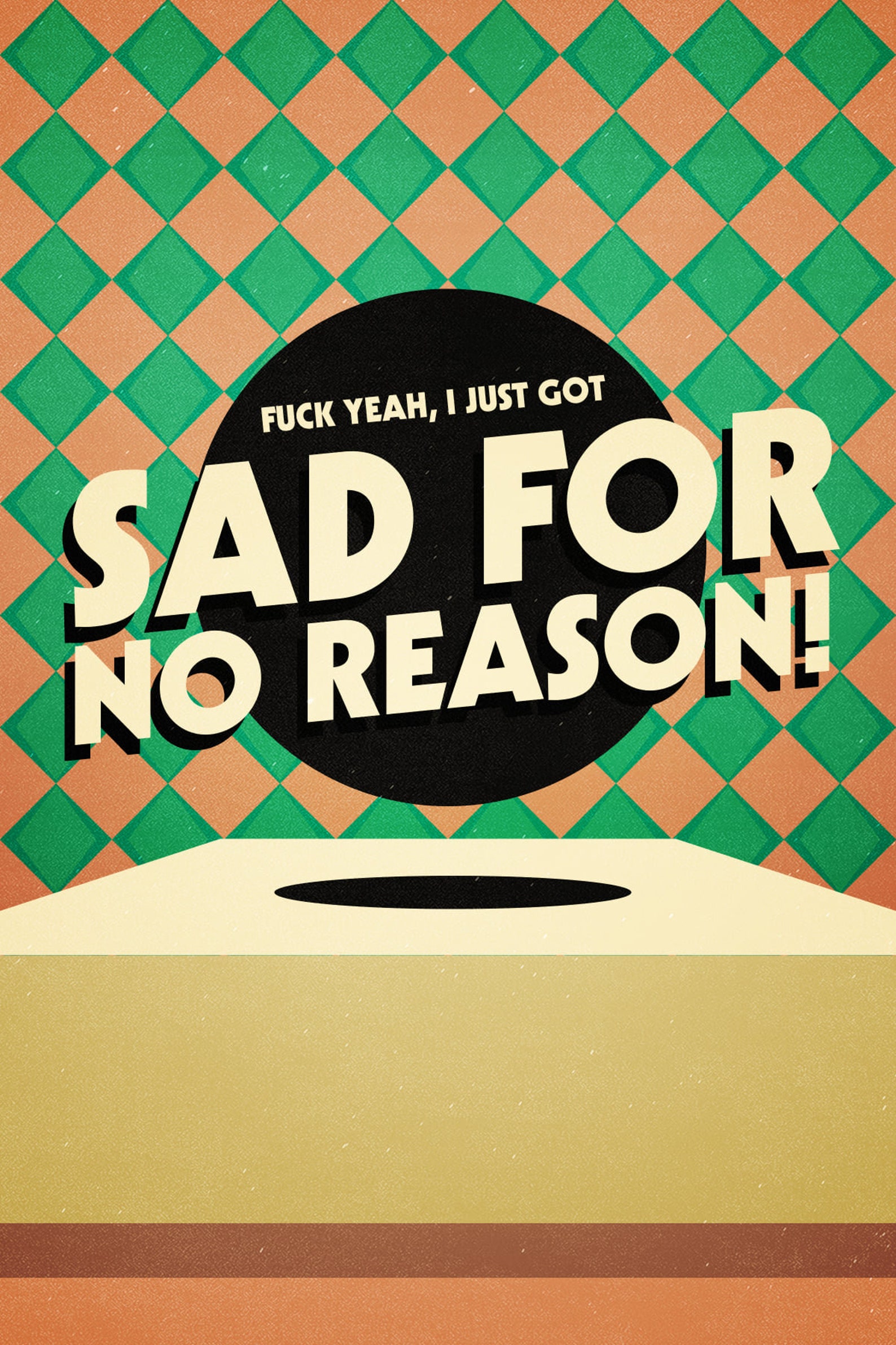 Sad for No Reason Retro Atomic Parody Original Art Print Etsy