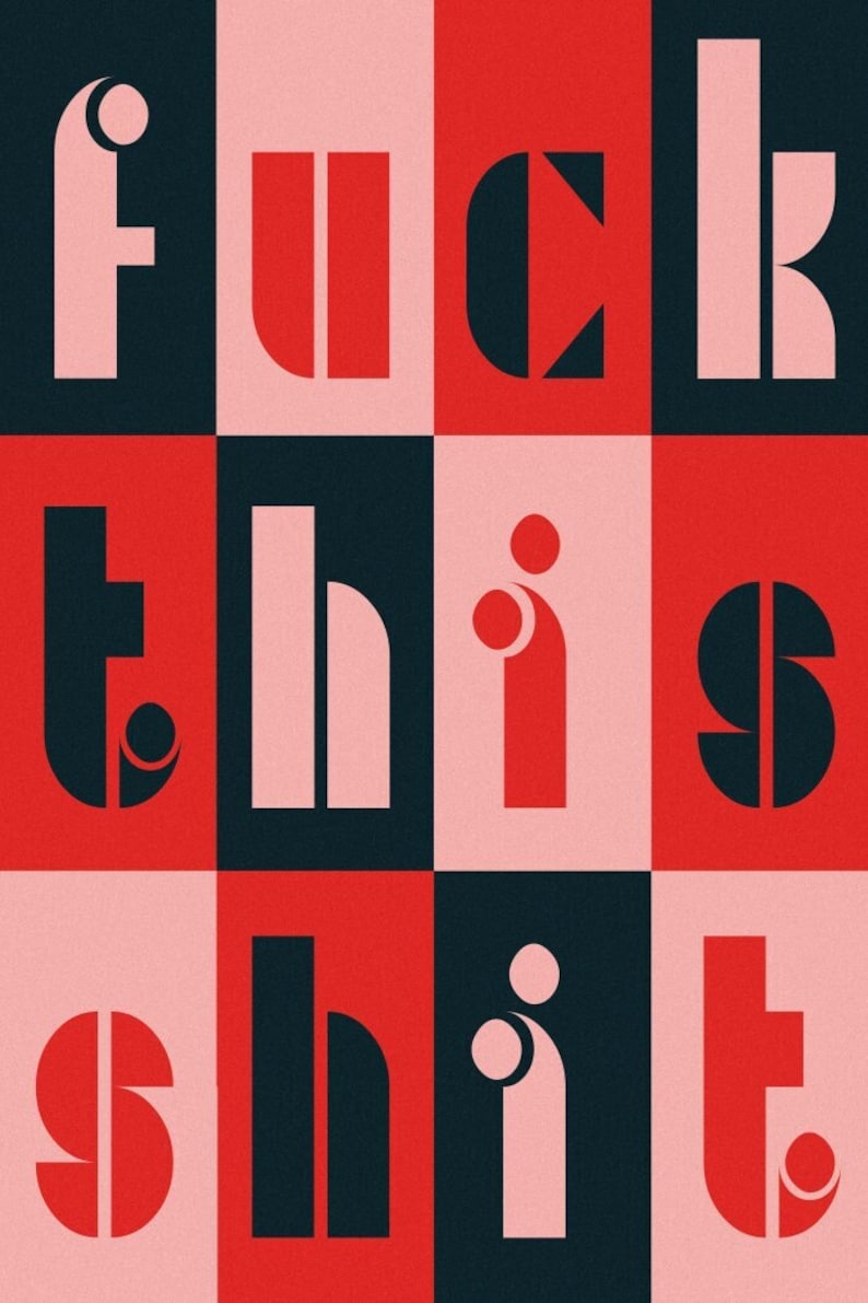 Fuck This Shit Retro Boho Chic Pop Art Parody Original Print Etsy