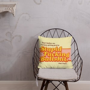 18" x 18" Cute Funky Pillow - Don't Bother Me...