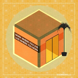 Work Where You Live, Live Where You Work - Satin Vintage Retro Tropical Cyberpunk Poster