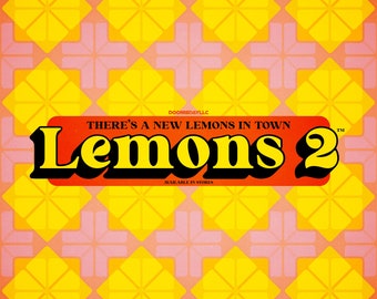Lemons 2 - Retro Abstract Minimalist Geometric Original Art Print