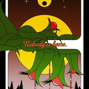Nobody is Home 12" by 18" Gothic Scifi Retro Psychedelic Original Print