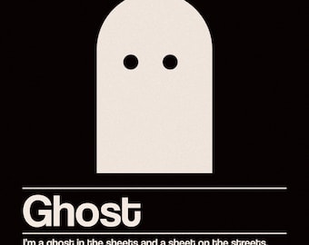 Ghost - Retro Boho Minimalist Ghost Print