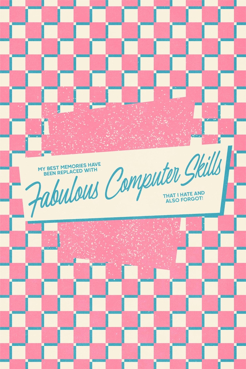 Fabulous Computer Skills - Retro Abstract Geometric Advertisement ...