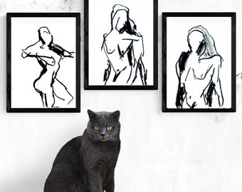 Druckbare abstrakte Figur Zeichnungen, Original Kohle Kunstwerk Skizze, moderne Wand Kunstdruck Poster, Home Decor Wohnheim Zimmer Dekor