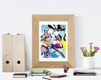 Druckbare abstrakte Figur Malerei, Original Acryl Aquarell Kunstwerk, moderne bunte Wand Kunstdruck Poster, Home Decor Wohnheim Zimmer Dekor