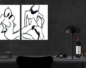 Druckbare abstrakte Figur Zeichnungen, Original Kohle Kunstwerk Skizze, moderne Wand Kunstdruck Poster, Home Decor Wohnheim Zimmer Dekor