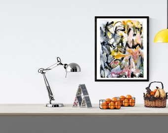 Druckbare abstrakte moderne Kunstwerk, bunte Original Acryl Aquarell, digitaler Download Kunst für Home Dorm Büro Dekor Handwerk