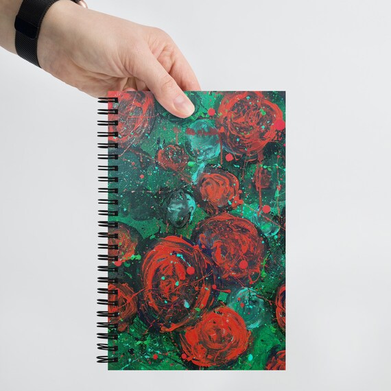 Abstract Roses Art Print Spiral Notebook | Dotted Journal