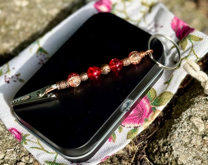Featured listing image: Mini Witch Altar  Kit – Intuitively Curated Travel Tin | Portable Ritual Set | Urchin Quill Chime & Copper Birch Wand