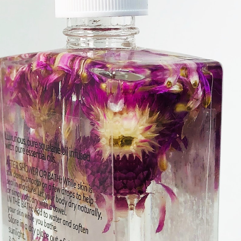 Organic French Lavender Luxe Bath & Body Oil With Flower Etsy