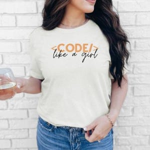 Code Like A Girl Unisex Tee, Programmer Gift, Computer Science Shirt, Coding T-Shirt, STEM Clothing