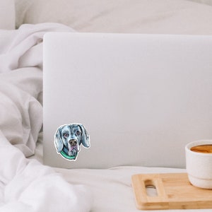Weimaraner Sticker, water resistant stickers, water bottle sticker, laptop sticker, doggo, weimaraner gifts