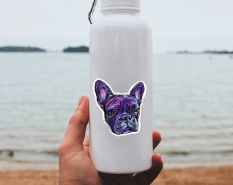 French Bulldog Sticker - wasserabweisende Aufkleber, Frenchie Sticker, Wasserflaschen Aufkleber, Frenchie Geschenke, trending now