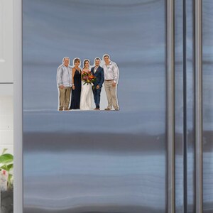 Custom Family Portrait Magnet (3-5 subjects) - waterproof magnet, custom magnet, gift for mom, Mothers Day gift, trending now
