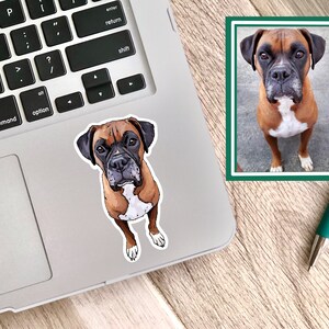 Adhesivo personalizado para perros: adhesivos resistentes al agua, adhesivos para portátiles, regalos para padres de mascotas, retrato de dibujos animados