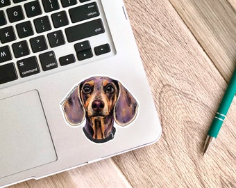 Dachshund Sticker - water resistant stickers, wiener dog gifts, laptop sticker, water bottle sticker, doggo, dachshund gifts