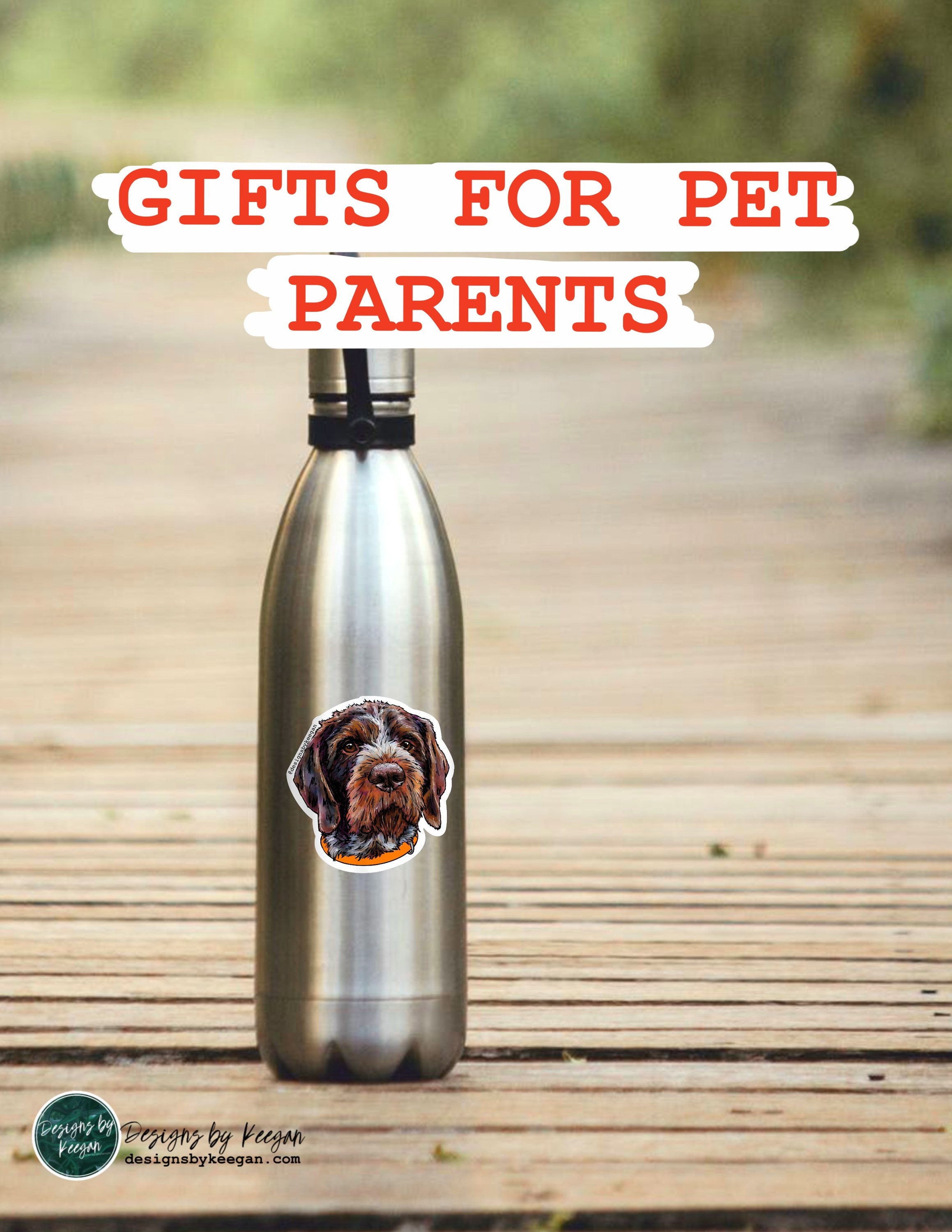 German Wirehaired Pointer Sticker - Water Resistant Stickers ...