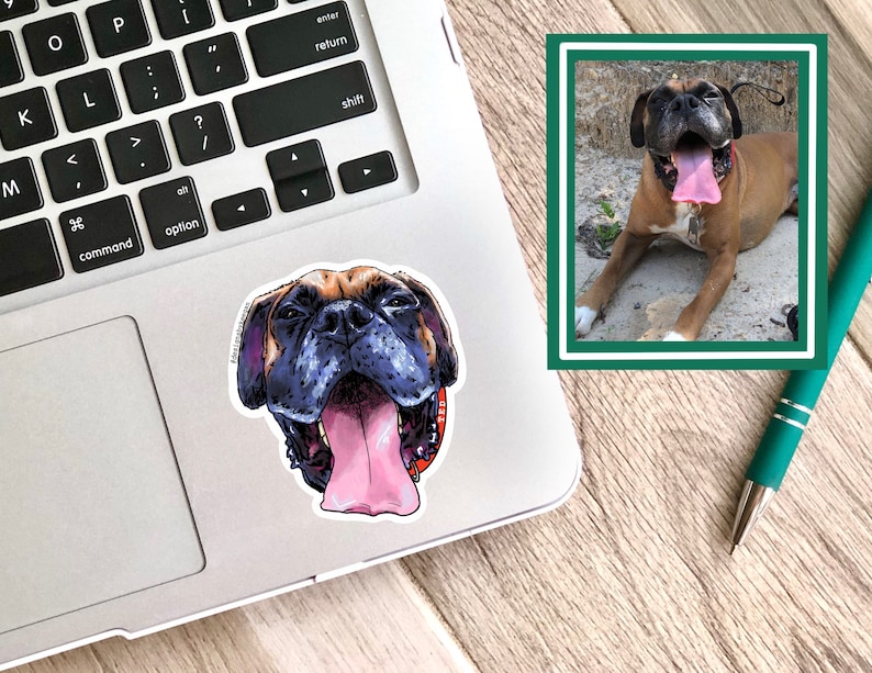 Custom Dog Sticker - Water Resistant Stickers, Laptop Stickers, Pet ...