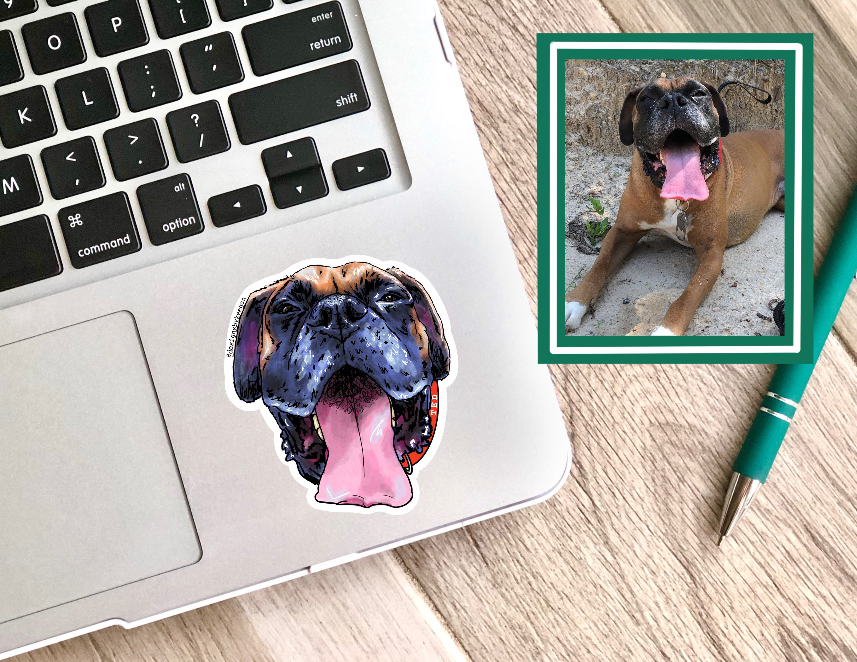 Custom Dog Sticker - Water Resistant Stickers, Laptop Stickers, Pet ...