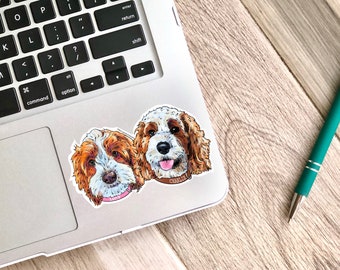 Custom Pet Sticker (multiple subjects) - water resistant, custom pet portrait, laptop stickers, pet parent gifts, popular right now