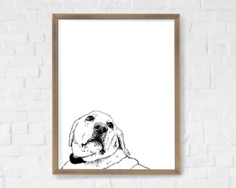 Chunky Lab Print - instant download, yellow lab digital print