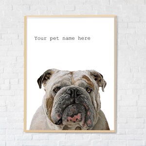 English Bulldog Print - digital print, instant download, custom bulldog portrait, English bulldog gifts, popular right now