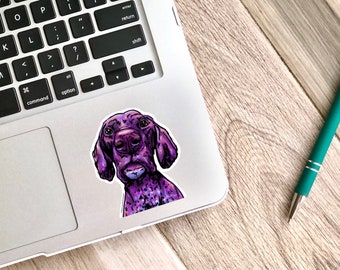 Duitse kortharige pointer sticker - waterbestendige stickers, GSP geschenken, laptop stickers, GSP moeder, Engels Pointer
