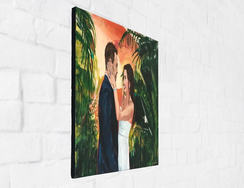 Custom Couple Portrait on canvas custom wedding gifts, painting from photo, portrait from photo, popular right now, trending now image 4