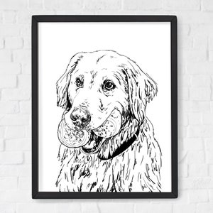 Golden Retriever Print - téléchargement instantané, impression numérique, art retriever, cadeaux golden retriever, populaire en ce moment