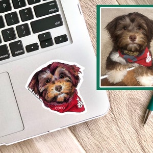 Custom Dog Sticker - water resistant stickers, laptop stickers, pet parent gifts, cartoon portrait
