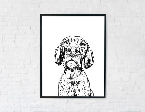 German Shorthaired Pointer Print Instant Download Gsp Etsy