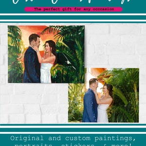 Custom Couple Portrait on canvas custom wedding gifts, painting from photo, portrait from photo, popular right now, trending now image 9