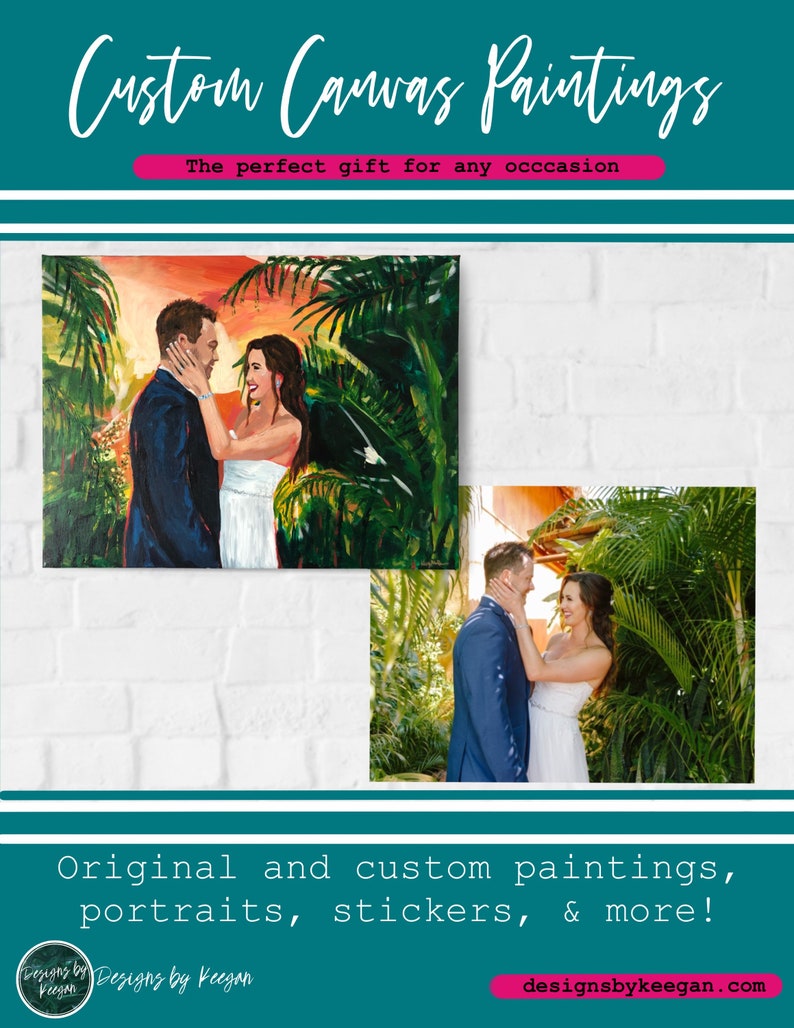 Custom Couple Portrait on canvas custom wedding gifts, painting from photo, portrait from photo, popular right now, trending now image 9