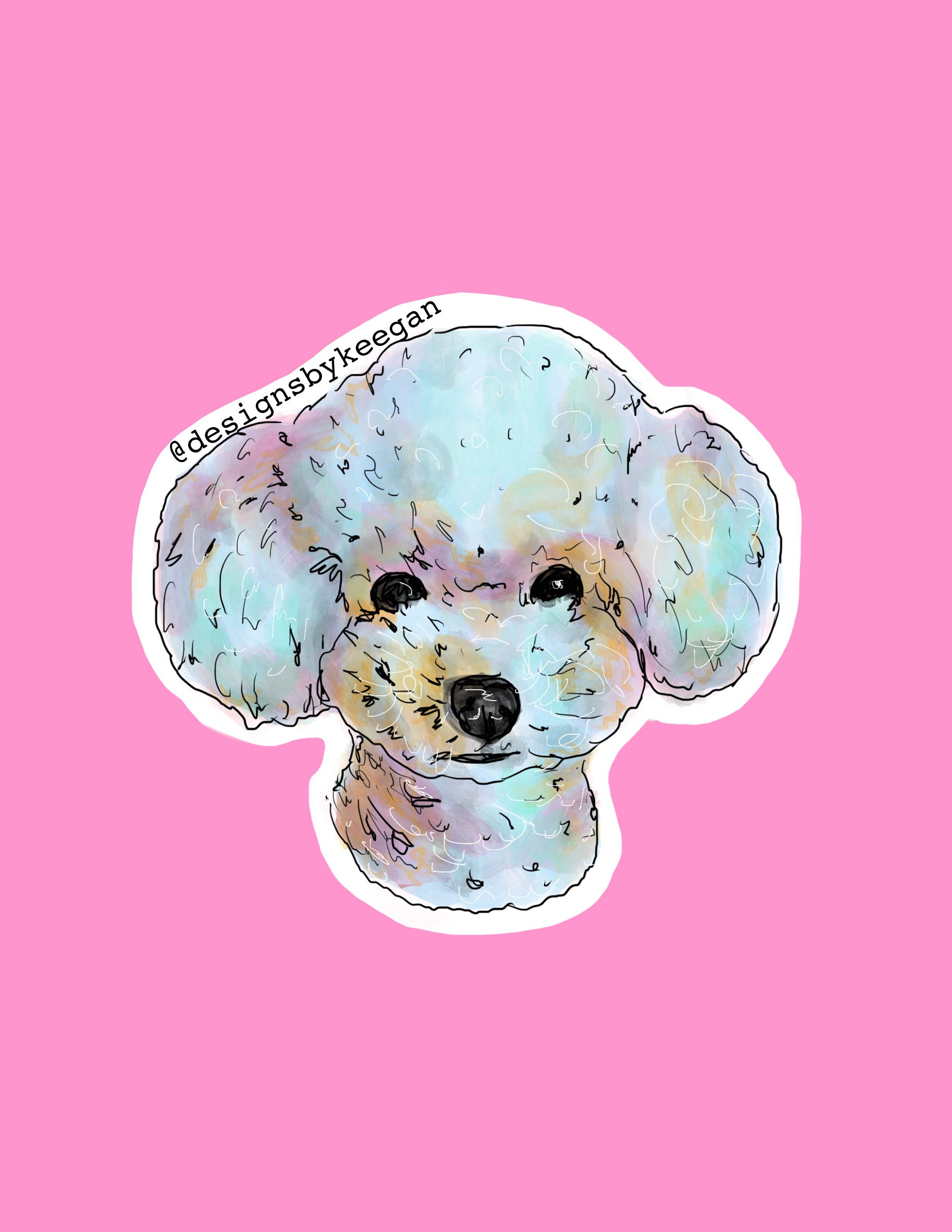 Toy Poodle Sticker waterproof sticker white poodle decal Etsy