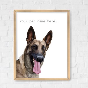 Duitse herder print - digitale print, instant download, aangepaste Duitse herder print, Duitse herder geschenken