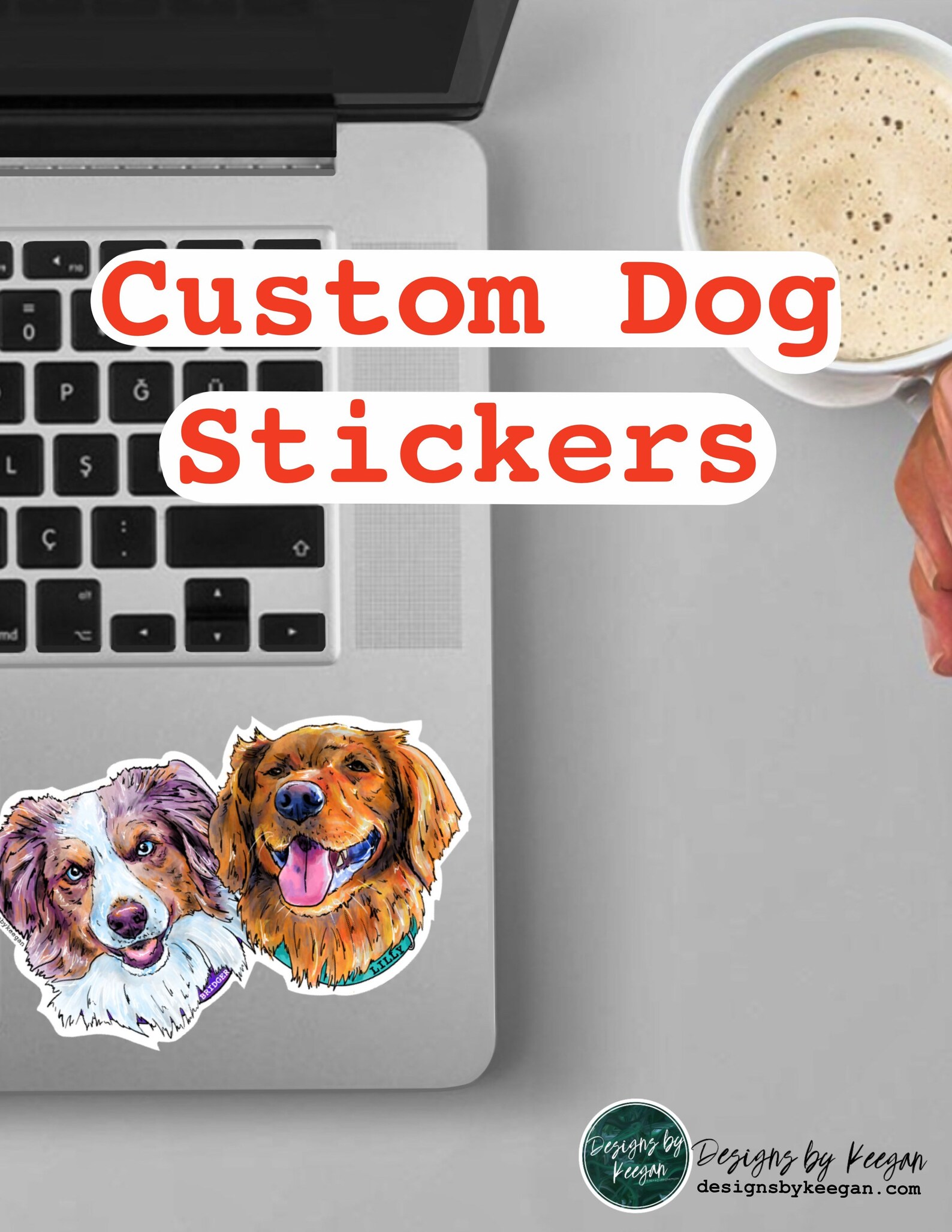 Pwet Sticker Custom Pet Sticker (multiple Subjects) - Custom Pet Portrait ...
