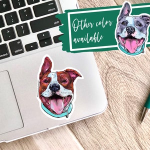 Pit Bull Sticker - water resistant stickers, pitbull, pit bull gifts, laptop stickers, pit bull mom, popular right now