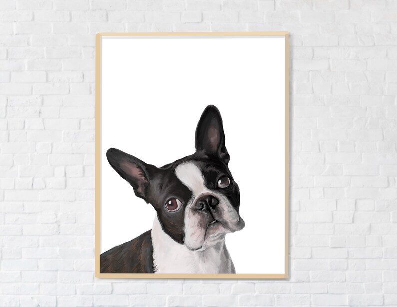 Boston Terrier Print digital print, instant download, Boston terrier gifts, Boston illustration, trending now image 6