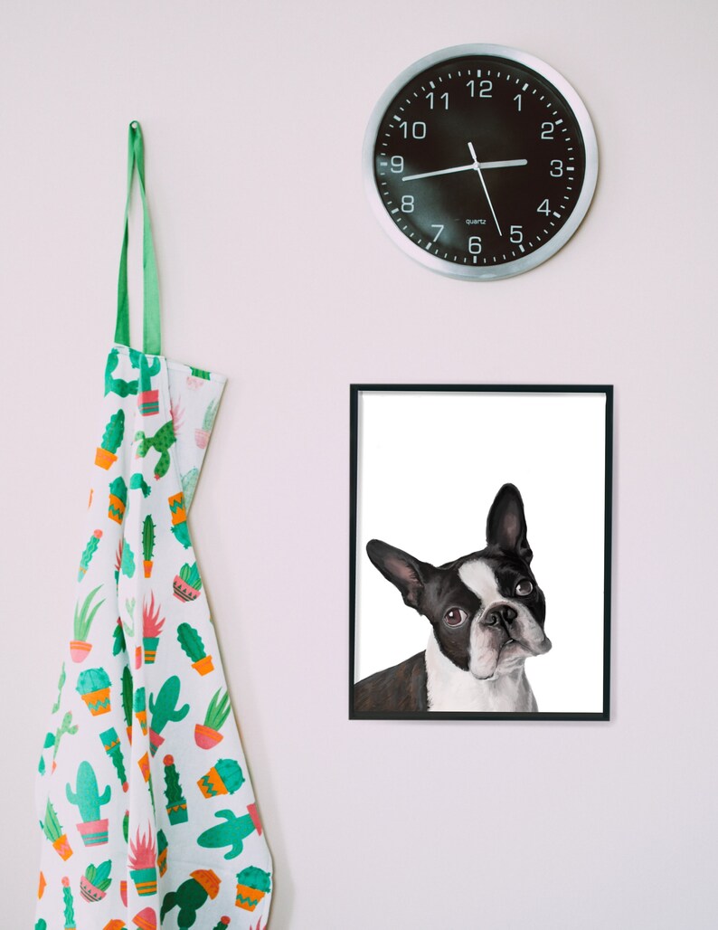 Boston Terrier Print digital print, instant download, Boston terrier gifts, Boston illustration, trending now image 2