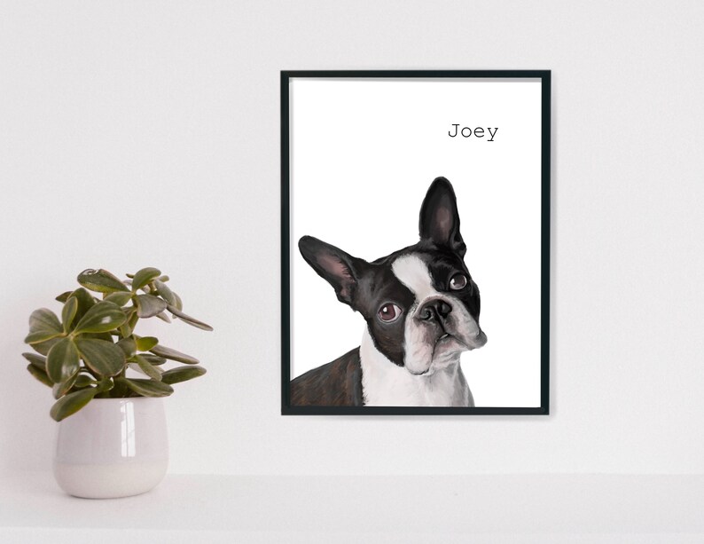 Boston Terrier Print digital print, instant download, Boston terrier gifts, Boston illustration, trending now image 3