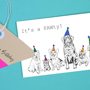Dog Birthday Card - digitale print, instant download, hond verjaardag uit te nodigen, punny verjaardagskaart, populair op dit moment