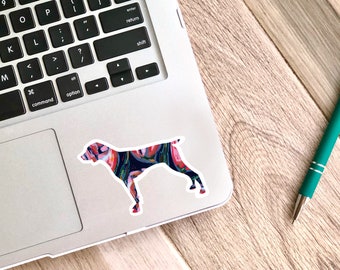 Floral German Shorthaired Pointer Sticker - waterproof stickers, laptop stickers, GSP gifts, GSP lover, popular right now