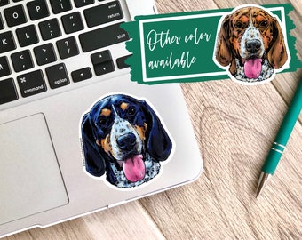 Coonhound Sticker - water resistant stickers, coonhound gifts, Bluetick Coonhound, American English Coonhound, trending now